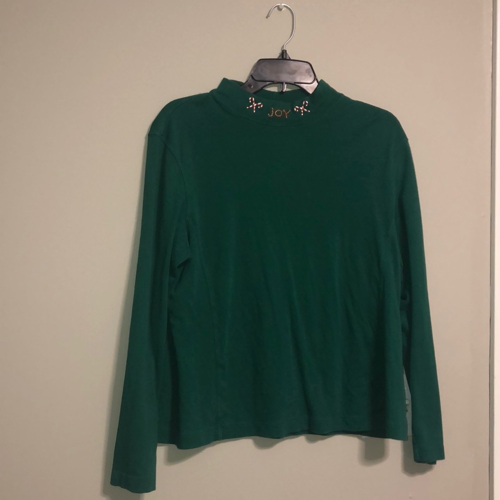 Green Christmas “Joy” Turtleneck